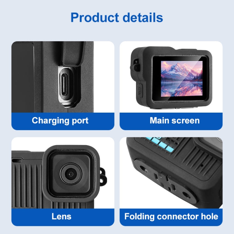 For GoPro HERO 2024 Silicone Protective Case Side Interface Cover with Wrist Strap & Lens Cover, Silicone Case Side Interface Cover For GoPro HERO 2024 Silicone Protective Case Side Interface Cover with Wrist Strap & Lens Cover, Silicone Case Side Interface Cover