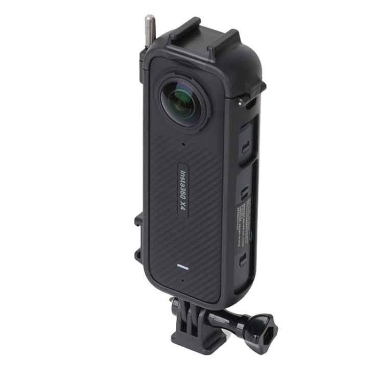 Für Insta360 X4 Kaltschuh ABS-Kunststoff-Schutzrahmen mit Adapterhalterung und Schraube, ABS-Rahmen