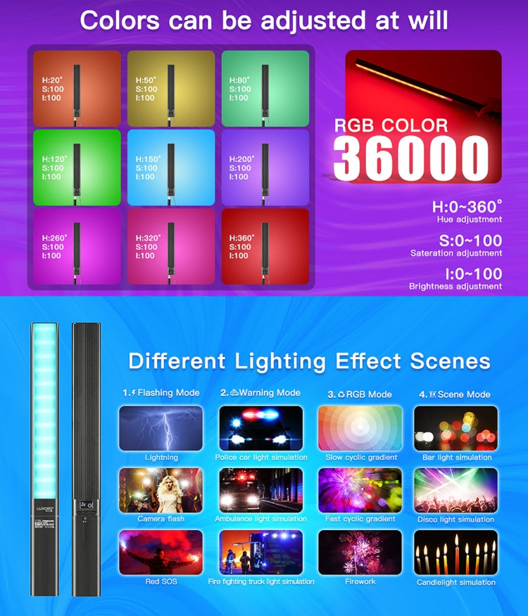 LUXCeO P6 RGB Colorful Photo LED Stick Video Light Handheld APP Control Full Color LED Fill Light, P6 LUXCeO P6 RGB Colorful Photo LED Stick Video Light Handheld APP Control Full Color LED Fill Light, P6