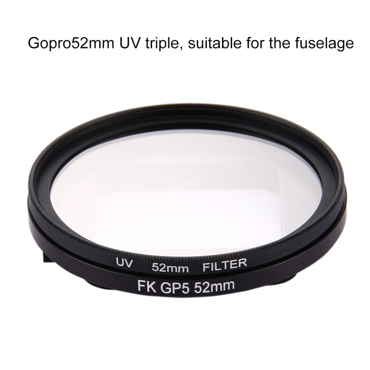 52mm 3 in 1 Round Circle UV Lens Filter with Cap for GoPro HERO7 Black/6 /5, 52mm UV Lens 52mm 3 in 1 Round Circle UV Lens Filter with Cap for GoPro HERO7 Black/6 /5, 52mm UV Lens