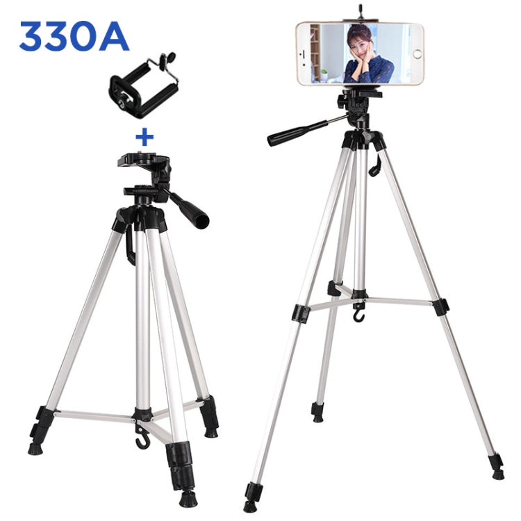 Live Broadcast Tripod 3-Section Folding Legs Aluminum Alloy Tripod Mount with U-Shape Three-Dimensional Tripod Head & Phone Clamp for DSLR & Digital Camera, Adjustable Height: 47.5-133cm Live Broadcast Tripod 3-Section Folding Legs Aluminum Alloy Tripod Mount with U-Shape Three-Dimensional Tripod Head & Phone Clamp for DSLR & Digital Camera, Adjustable Height: 47.5-133cm