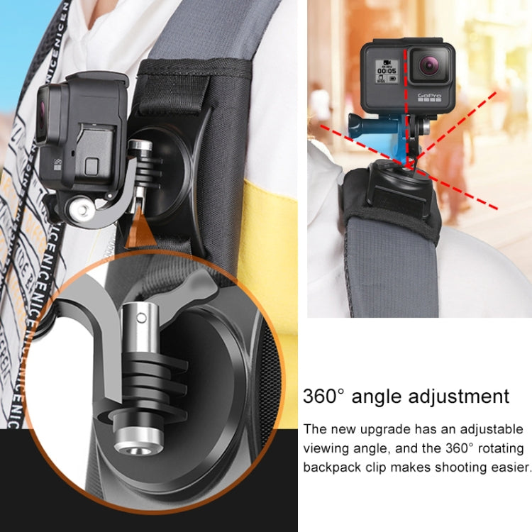Klettverschluss-Rucksack Rec-Mounts Clip-Klemmhalterung mit Schraube für GoPro, Insta360, DJI und andere Actionkameras Klettverschluss-Rucksack Rec-Mounts Clip-Klemmhalterung mit Schraube für GoPro, Insta360, DJI und andere Actionkameras