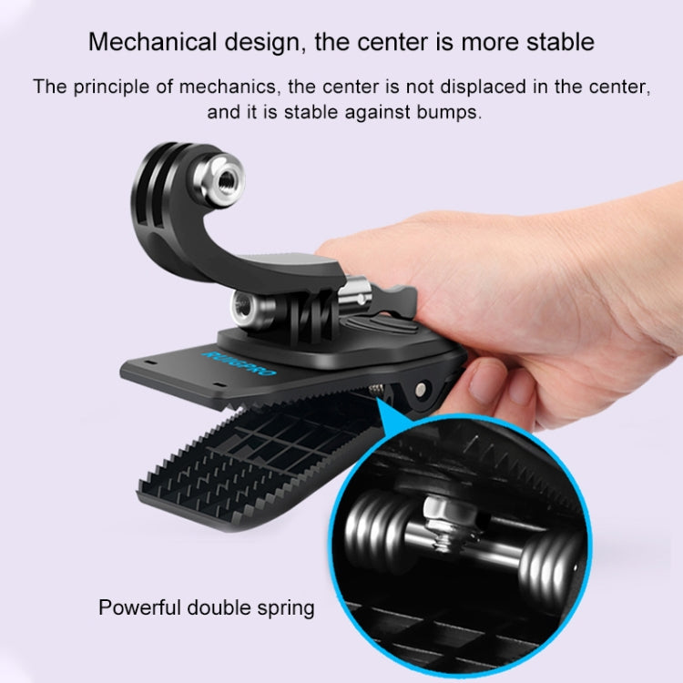 RUIGPRO - Soporte de sujeción para mochila con clip y tornillo tipo J con rotación de 360 grados para GoPro HERO9 Black, HERO8 Black, HERO7, 6, 5, DJI Osmo Action, Xiaoyi y otras cámaras de acción RUIGPRO - Soporte de sujeción para mochila con clip y tornillo tipo J con rotación de 360 grados para GoPro HERO9 Black, HERO8 Black, HERO7, 6, 5, DJI Osmo Action, Xiaoyi y otras cámaras de acción