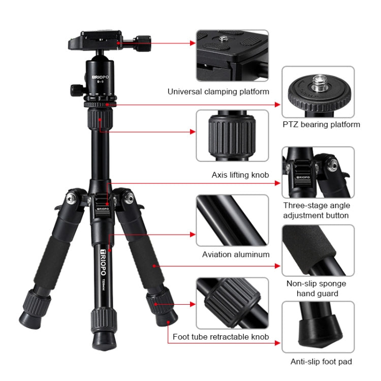 TRIOPO T226 Adjustable Portable  Aluminum Alloy Tripod with D-0 Ball Head for SLR Camera, T226 TRIOPO T226 Adjustable Portable  Aluminum Alloy Tripod with D-0 Ball Head for SLR Camera, T226