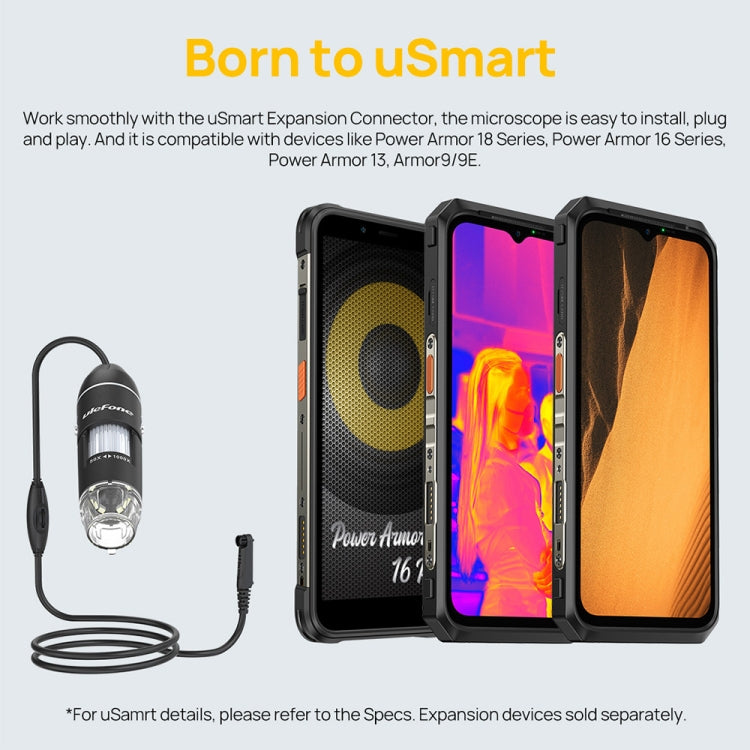 Microscopio digital con cable Ulefone uSmart C01 para Ulefone Armor 18 Series / 9 / 9E y Power Armor 16 Series / 13 / Armor Pad, uSmart C01 Microscopio digital con cable Ulefone uSmart C01 para Ulefone Armor 18 Series / 9 / 9E y Power Armor 16 Series / 13 / Armor Pad, uSmart C01