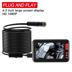 P20 4.3 Inch Screen Display HD1080P Inspection Endoscope with 8 LEDs, Length: 5m, Lens Diameter: 8mm, Mild Line