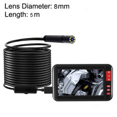 P20 4.3 Inch Screen Display HD1080P Inspection Endoscope with 8 LEDs, Length: 5m, Lens Diameter: 8mm, Hard Line, Length: 5m, Hard Line