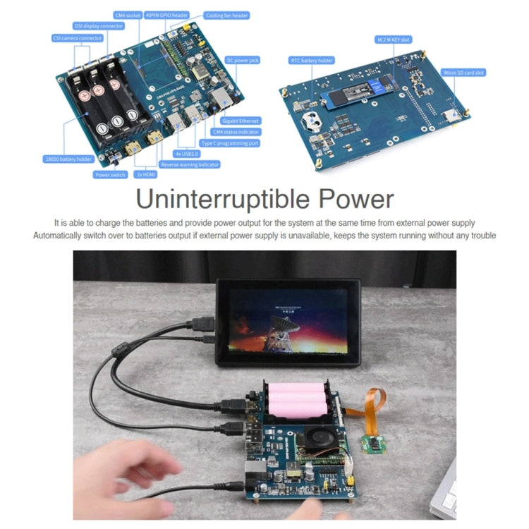 Waveshare PoE UPS Base Board for Raspberry Pi CM4, Gigabit Ethernet, Dual HDMI, Quad USB2.0, PoE UPS Base Board Waveshare PoE UPS Base Board for Raspberry Pi CM4, Gigabit Ethernet, Dual HDMI, Quad USB2.0, PoE UPS Base Board