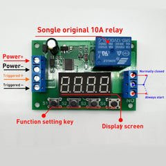 Módulo de relé de tiempo de 12 V, interruptor de encendido/apagado, placa de relé de temporización de ciclo, 12 V