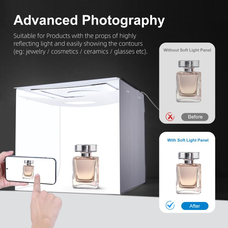 DIYLooks 40cm Folding Portable 97 CRI Photo Lighting Studio Shooting Tent Box Kit with 4 Colors Black, Orange, White, Green Backdrops DIYLooks 40cm Folding Portable 97 CRI Photo Lighting Studio Shooting Tent Box Kit with 4 Colors Black, Orange, White, Green Backdrops