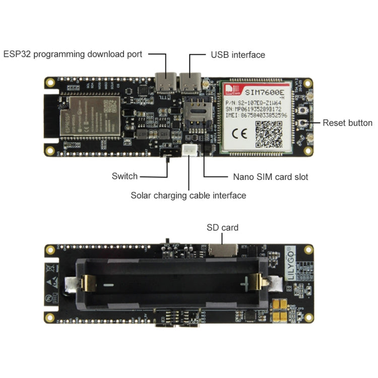 TTGO T-SIM7600E-H ESP32 WiFi Bluetooth 18560 Battery Holder Solar Charge Module Development Board, T-SIM7600E-H TTGO T-SIM7600E-H ESP32 WiFi Bluetooth 18560 Battery Holder Solar Charge Module Development Board, T-SIM7600E-H