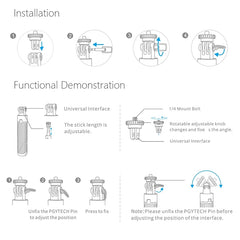 PGYTECH P-GM-117 Action Camera Tripod Extension Selfie Stick for DJI Osmo Action