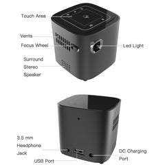 Wejoy S12 50 ANSI Lumen 1920x1080P Android 7.1 HD Bluetooth 4.1 WiFi Smart 3D Projector, 1G+16G