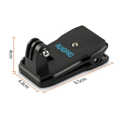 RUIGPRO - Mochila con rotación de 360 grados Rec-Mounts, soporte de abrazadera con clip y tornillo para GoPro, Insta360, DJI y otras cámaras de acción, clip de rotación de 360 grados