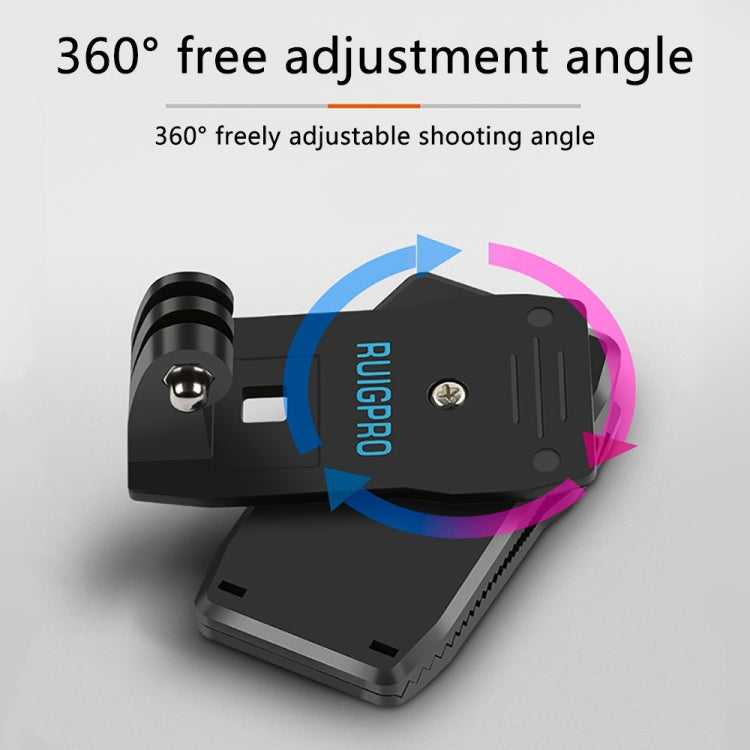 RUIGPRO - Mochila con rotación de 360 grados Rec-Mounts, soporte de abrazadera con clip y tornillo para GoPro, Insta360, DJI y otras cámaras de acción, clip de rotación de 360 grados RUIGPRO - Mochila con rotación de 360 grados Rec-Mounts, soporte de abrazadera con clip y tornillo para GoPro, Insta360, DJI y otras cámaras de acción, clip de rotación de 360 grados