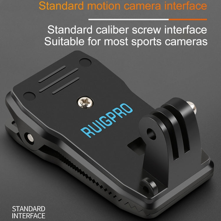 RUIGPRO - Mochila con rotación de 360 grados Rec-Mounts, soporte de abrazadera con clip y tornillo para GoPro, Insta360, DJI y otras cámaras de acción, clip de rotación de 360 grados RUIGPRO - Mochila con rotación de 360 grados Rec-Mounts, soporte de abrazadera con clip y tornillo para GoPro, Insta360, DJI y otras cámaras de acción, clip de rotación de 360 grados
