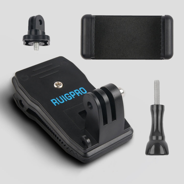 Mochila con rotación de 360 grados RUIGPRO Rec-Mounts, soporte de abrazadera con clip + abrazadera para teléfono para GoPro, Insta360, DJI y otras cámaras de acción, Rec-Mounts + abrazadera Mochila con rotación de 360 grados RUIGPRO Rec-Mounts, soporte de abrazadera con clip + abrazadera para teléfono para GoPro, Insta360, DJI y otras cámaras de acción, Rec-Mounts + abrazadera