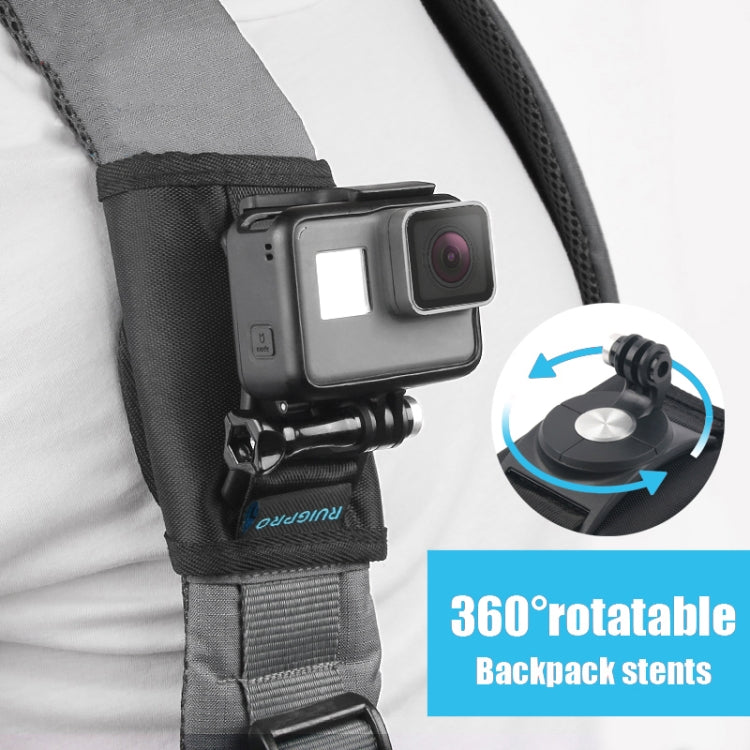 RUIGPRO - Abrazadera de sujeción con gancho y bucle para mochila Rec-Mounts con tornillo para GoPro, Insta360, DJI y otras cámaras de acción, clip de sujeción con gancho y bucle RUIGPRO - Abrazadera de sujeción con gancho y bucle para mochila Rec-Mounts con tornillo para GoPro, Insta360, DJI y otras cámaras de acción, clip de sujeción con gancho y bucle
