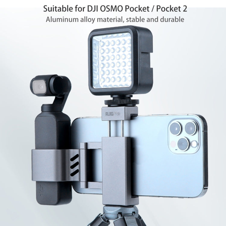 Abrazadera de fijación para teléfono inteligente RUIGPRO de 1/4 de pulgada, soporte de montaje para DJI OSMO Pocket / Pocket 2 Abrazadera de fijación para teléfono inteligente RUIGPRO de 1/4 de pulgada, soporte de montaje para DJI OSMO Pocket / Pocket 2