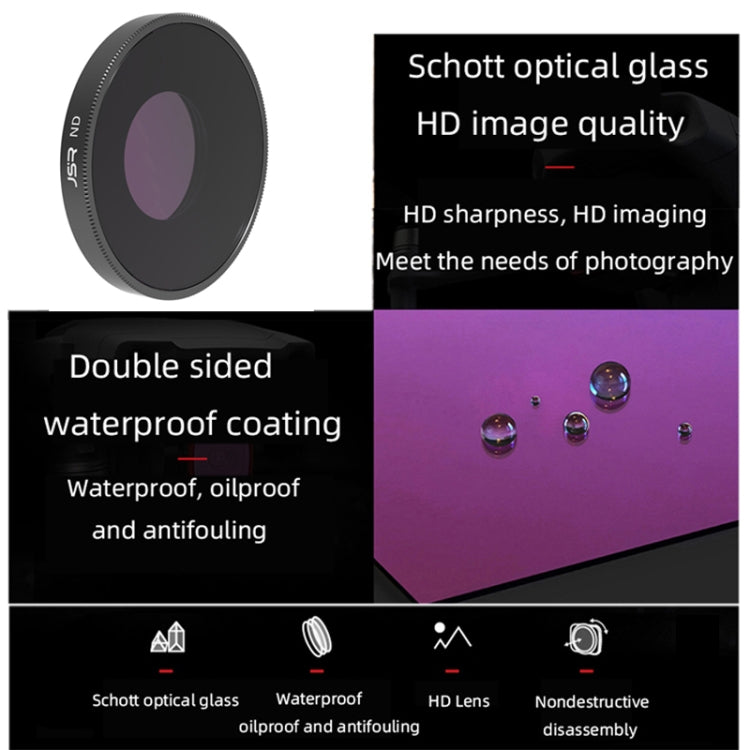 JSR 4 in 1 ND8PL / ND16PL / ND32PL / ND64 PL Lens Filter For DJI Osmo Action 3, 4 in 1 NDPL JSR 4 in 1 ND8PL / ND16PL / ND32PL / ND64 PL Lens Filter For DJI Osmo Action 3, 4 in 1 NDPL