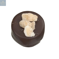 Dark ginger - dark chocolate with ginger ganache and crystallised ginger decoration 13.9g