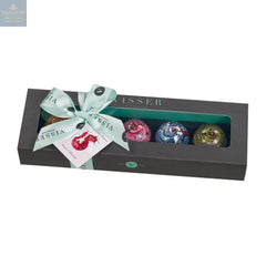 Deluxe gift box of 5 fruity Picasso chocolates with menu tag