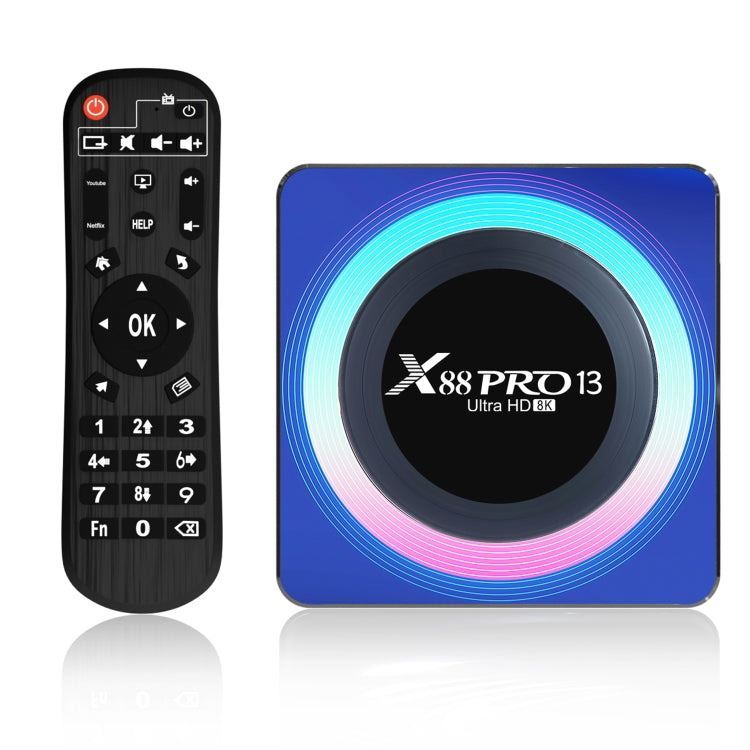 Acrylic X88 Pro 13 8K Ultra HD Android 13.0 Smart TV Box with Remote Control, RK3528 Quad-Core, 4G+32GB Acrylic X88 Pro 13 8K Ultra HD Android 13.0 Smart TV Box with Remote Control, RK3528 Quad-Core, 4G+32GB