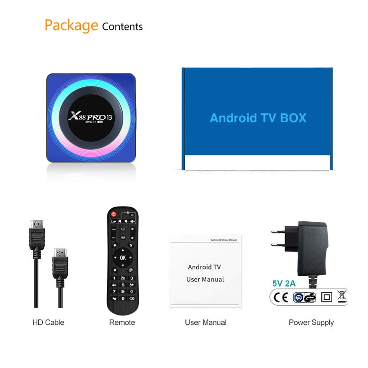Acrylic X88 Pro 13 8K Ultra HD Android 13.0 Smart TV Box with Remote Control, RK3528 Quad-Core, 4G+32GB Acrylic X88 Pro 13 8K Ultra HD Android 13.0 Smart TV Box with Remote Control, RK3528 Quad-Core, 4G+32GB