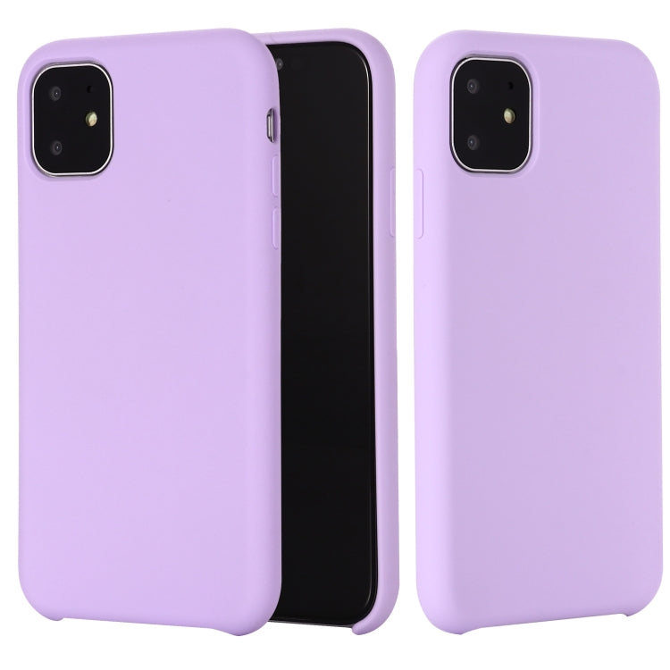 Funda de silicona líquida a prueba de golpes de color sólido para iPhone 11