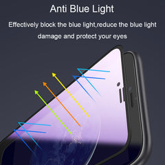 25 PCS AG Matte Anti Blue Light Full Cover Tempered Glass, For iPhone 6 Plus & 6s Plus, For iPhone 8 & 7, For iPhone 8 Plus & 7 Plus, For iPhone XS / X, For iPhone XR, For iPhone XS Max