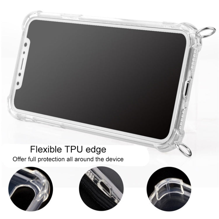 Four-Corner Anti-Fall Trasparent TPU Mobile Phone Case With Lanyard for iPhone, For iPhone 11 Pro Four-Corner Anti-Fall Trasparent TPU Mobile Phone Case With Lanyard for iPhone, For iPhone 11 Pro