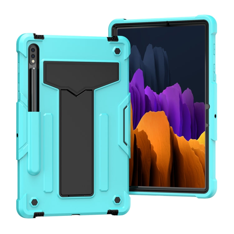 Funda protectora de silicona y PC a prueba de golpes con soporte en forma de T en color de contraste para Samsung Galaxy Tab S6 Lite P610/615, Huawei MatePad T8 y Huawei MediaPad T5 Funda protectora de silicona y PC a prueba de golpes con soporte en forma de T en color de contraste para Samsung Galaxy Tab S6 Lite P610/615, Huawei MatePad T8 y Huawei MediaPad T5