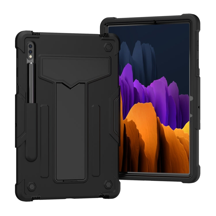 Funda protectora de silicona y PC a prueba de golpes con soporte en forma de T en color de contraste para Samsung Galaxy Tab S6 Lite P610/615, Huawei MatePad T8 y Huawei MediaPad T5 Funda protectora de silicona y PC a prueba de golpes con soporte en forma de T en color de contraste para Samsung Galaxy Tab S6 Lite P610/615, Huawei MatePad T8 y Huawei MediaPad T5