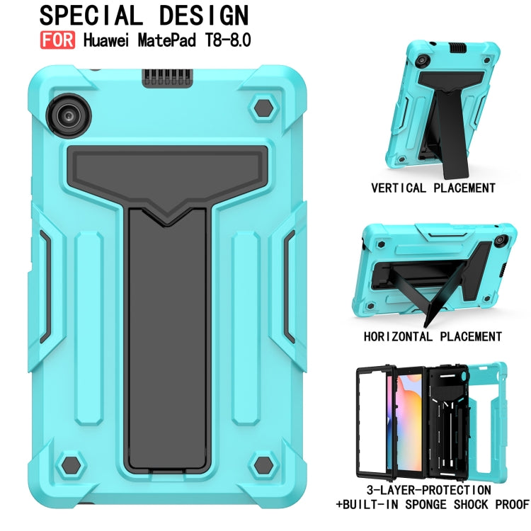 T-shaped Bracket Contrast Color Shockproof PC + Silicone Protective Case, For Huawei MatePad T8, For Huawei MediaPad T5 T-shaped Bracket Contrast Color Shockproof PC + Silicone Protective Case, For Huawei MatePad T8, For Huawei MediaPad T5