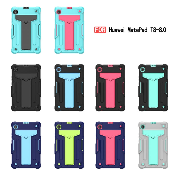 T-shaped Bracket Contrast Color Shockproof PC + Silicone Protective Case, For Huawei MatePad T8, For Huawei MediaPad T5 T-shaped Bracket Contrast Color Shockproof PC + Silicone Protective Case, For Huawei MatePad T8, For Huawei MediaPad T5