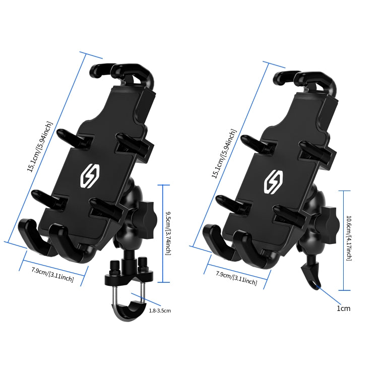 WUPP CS-1205A1 All Aluminum Alloy Motorcycle Navigation Bracket Phone Holder, CS-1205A1 WUPP CS-1205A1 All Aluminum Alloy Motorcycle Navigation Bracket Phone Holder, CS-1205A1