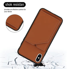 Skin Feel PU + TPU + PC Back Cover Shockproof Case with Card Slots & Holder & Photo Frame