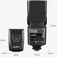 Godox TT520II 433MHZ Wireless 1/300s-1/2000s HSS Flash Speedlite Luz de relleno superior para cámaras DSLR Canon / Nikon, TT520II