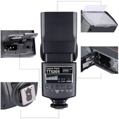 Godox TT520II 433MHZ Wireless 1/300s-1/2000s HSS Flash Speedlite Luz de relleno superior para cámaras DSLR Canon / Nikon, TT520II