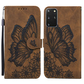Retro Skin Feel Butterflies Embossing Horizontal Flip Leather Case with Holder & Card Slots & Wallet, For Samsung Galaxy S20+, For Samsung Galaxy S20 Ultra, For Samsung Galaxy S21 5G, For Samsung Galaxy S21 Ultra 5G