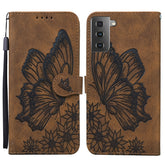 Retro Skin Feel Butterflies Embossing Horizontal Flip Leather Case with Holder & Card Slots & Wallet, For Samsung Galaxy S21+ 5G