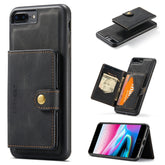 JEEHOOD - Funda protectora magnética desmontable retro con ranura para billetera, tarjeta y soporte, para iPhone 8 Plus y 7 Plus, para iPhone SE 2022/SE 2020 y 8 y 7, para iPhone X/XS, para iPhone XR, para iPhone XS Max, para iPhone 11 Pro