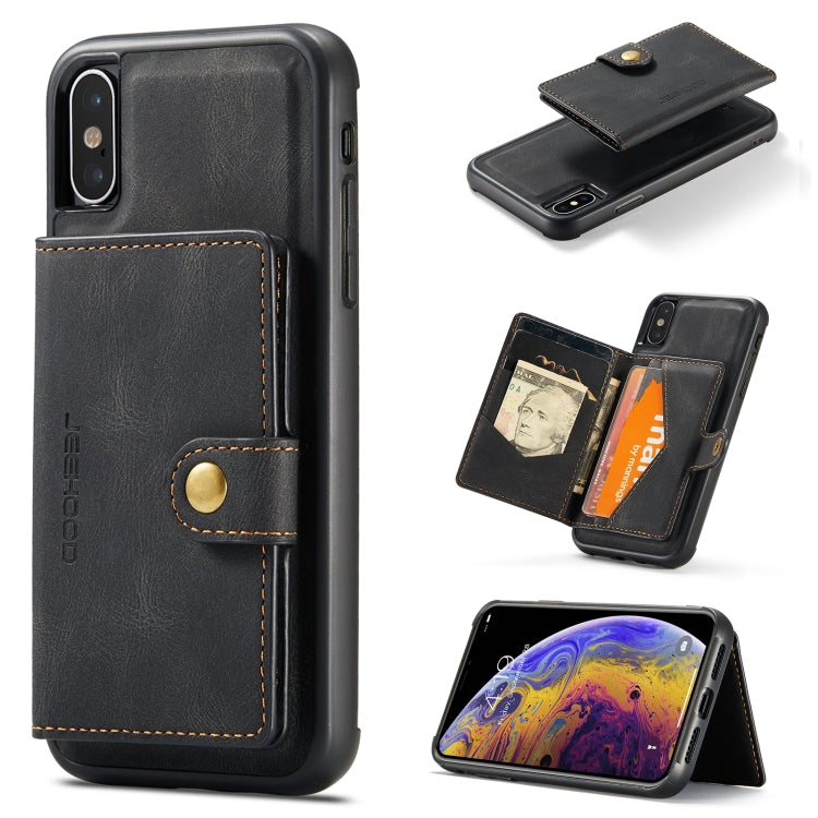 JEEHOOD Retro Magnetic Detachable Protective Case with Wallet & Card Slot & Holder, For iPhone XS Max, For iPhone 11 Pro, For iPhone 11, For iPhone 11 Pro Max