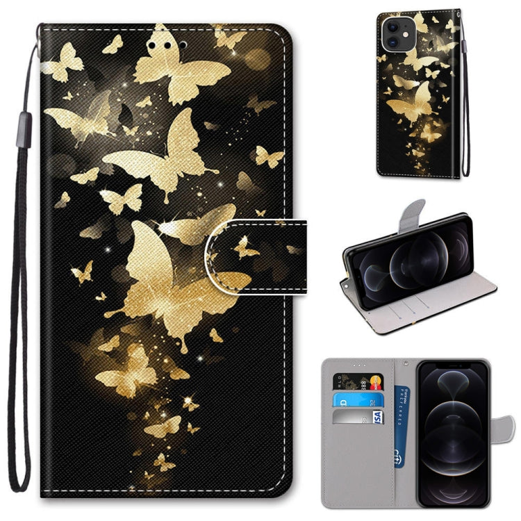 Coloured Drawing Cross Texture Horizontal Flip PU Leather Case with Holder & Card Slots & Wallet & Lanyard, For iPhone 12 / 12 Pro Coloured Drawing Cross Texture Horizontal Flip PU Leather Case with Holder & Card Slots & Wallet & Lanyard, For iPhone 12 / 12 Pro