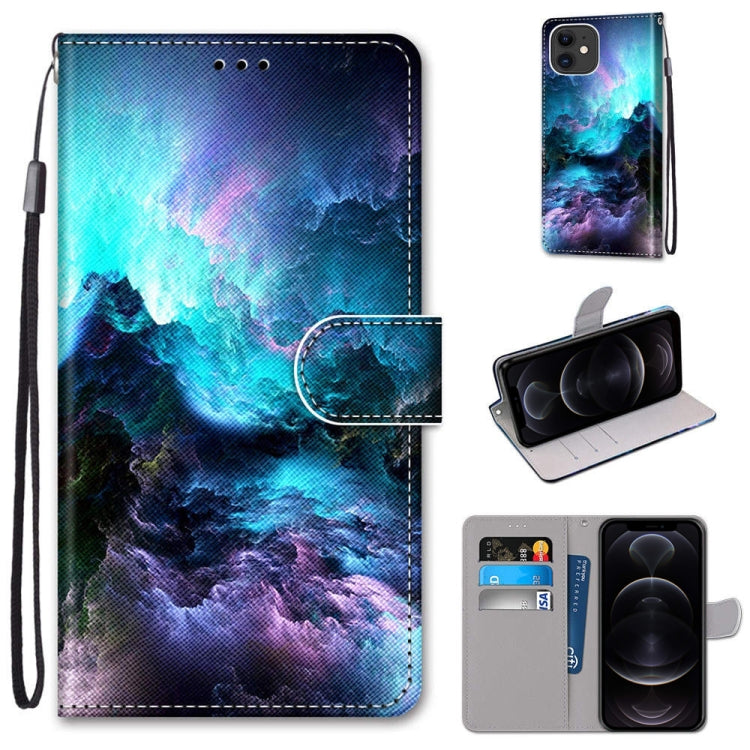 Coloured Drawing Cross Texture Horizontal Flip PU Leather Case with Holder & Card Slots & Wallet & Lanyard, For iPhone 12 / 12 Pro Coloured Drawing Cross Texture Horizontal Flip PU Leather Case with Holder & Card Slots & Wallet & Lanyard, For iPhone 12 / 12 Pro