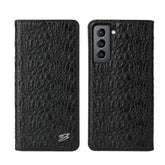 Fierre Shann Crocodile Texture Magnetic Horizontal Flip Genuine Leather Case with Holder & Card Slot, For Samsung Galaxy S21 5G, For Samsung Galaxy S21+ 5G, For Samsung Galaxy S21 Ultra 5G