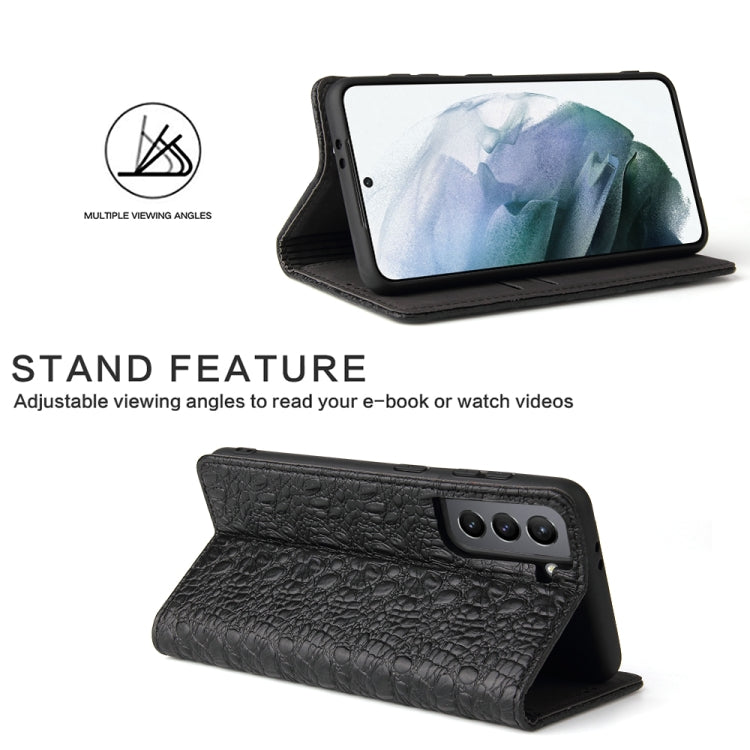 Fierre Shann Crocodile Texture Magnetic Horizontal Flip Genuine Leather Case with Holder & Card Slot, For Samsung Galaxy S21 5G, For Samsung Galaxy S21+ 5G, For Samsung Galaxy S21 Ultra 5G Fierre Shann Crocodile Texture Magnetic Horizontal Flip Genuine Leather Case with Holder & Card Slot, For Samsung Galaxy S21 5G, For Samsung Galaxy S21+ 5G, For Samsung Galaxy S21 Ultra 5G