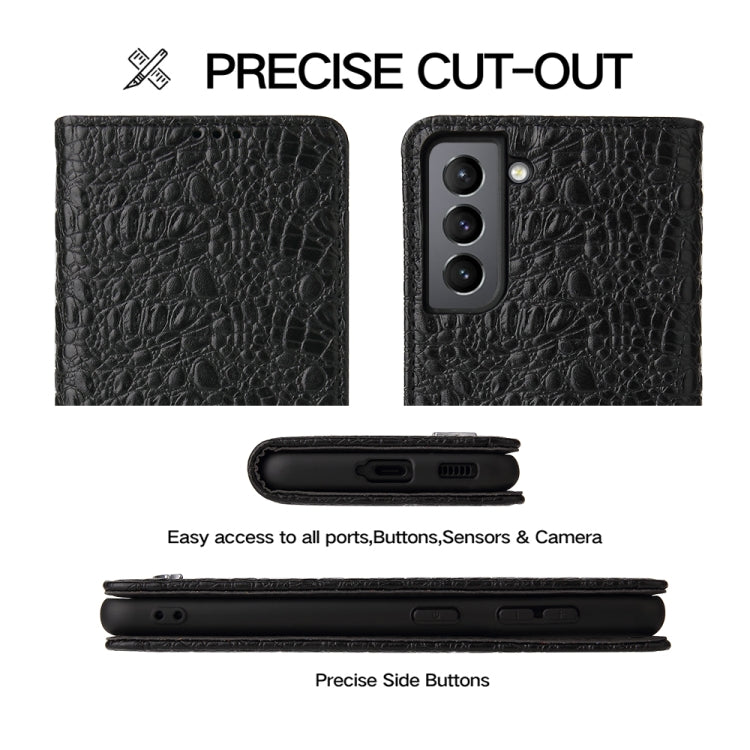 Fierre Shann Crocodile Texture Magnetic Horizontal Flip Genuine Leather Case with Holder & Card Slot, For Samsung Galaxy S21 5G, For Samsung Galaxy S21+ 5G, For Samsung Galaxy S21 Ultra 5G Fierre Shann Crocodile Texture Magnetic Horizontal Flip Genuine Leather Case with Holder & Card Slot, For Samsung Galaxy S21 5G, For Samsung Galaxy S21+ 5G, For Samsung Galaxy S21 Ultra 5G