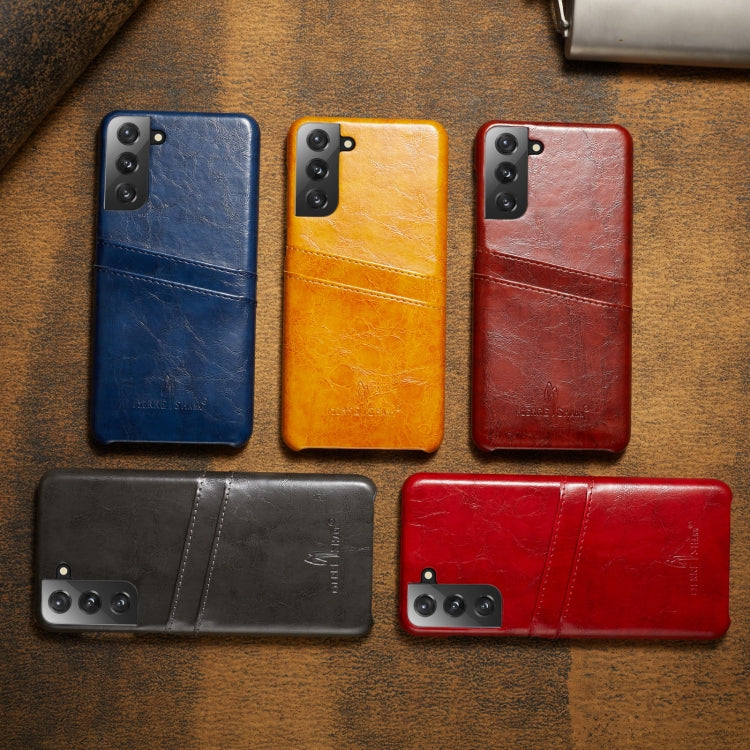 Fierre Shann Oil Wax Texture Leather Back Cover Case, For Samsung Galaxy S21 5G, For Samsung Galaxy S21+ 5G, For Samsung Galaxy S21 Ultra 5G Fierre Shann Oil Wax Texture Leather Back Cover Case, For Samsung Galaxy S21 5G, For Samsung Galaxy S21+ 5G, For Samsung Galaxy S21 Ultra 5G
