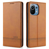 AZNS Magnetic Calf Texture Horizontal Flip Leather Case with Card Slots & Holder & Wallet, For Xiaomi Mi 11